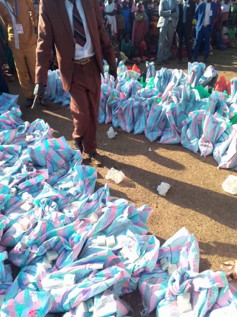 Volunteers organizing relief supplies